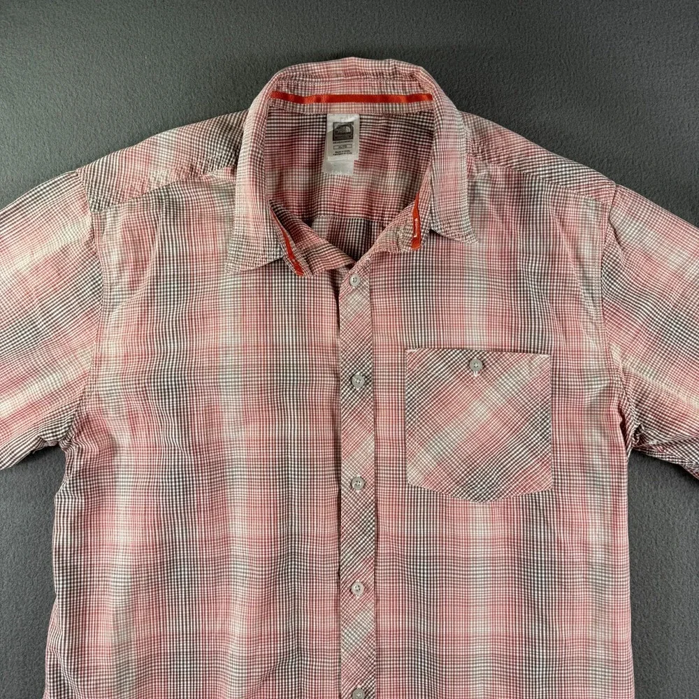 The‎ North Face Shirt Men XL Orange Gorpcore Trail Cargo Tech Short Sleeve